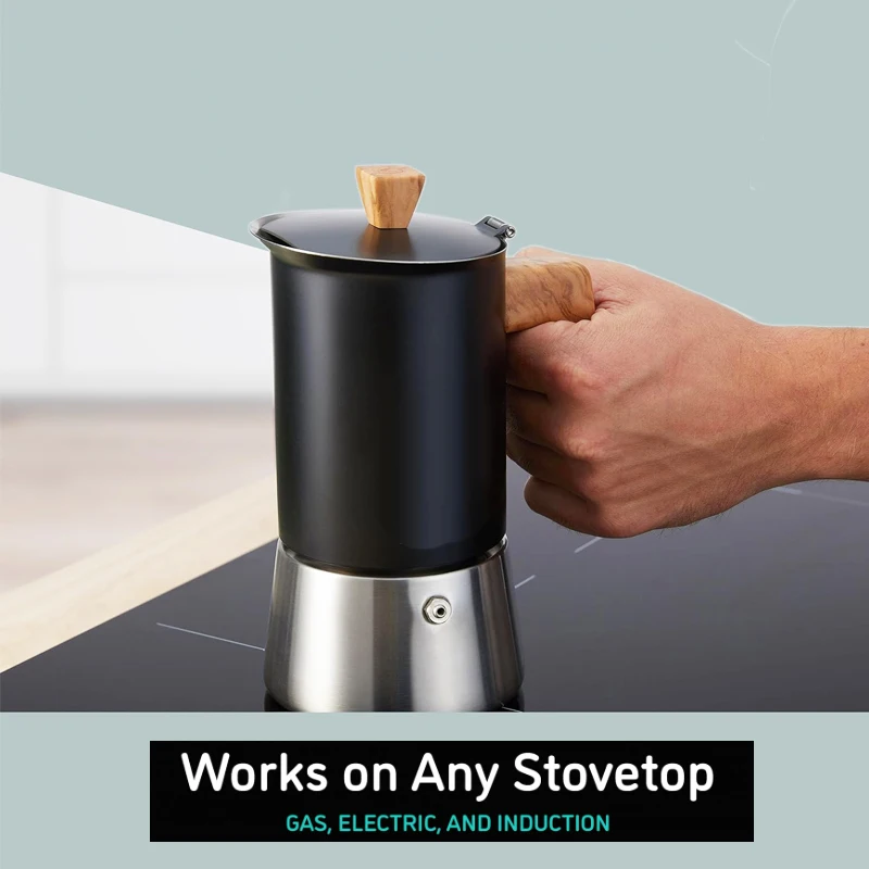 OEM индукционная плита Эспрессо кофеварка Cafetera нержавеющая сталь Алюминиевый горшок Moka