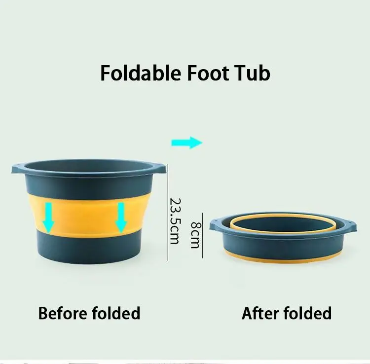 Collapsible Foot Soaking Bath Basin Foldable Plastic Rubber Bucket Foldable Foot Bath Spa Tub