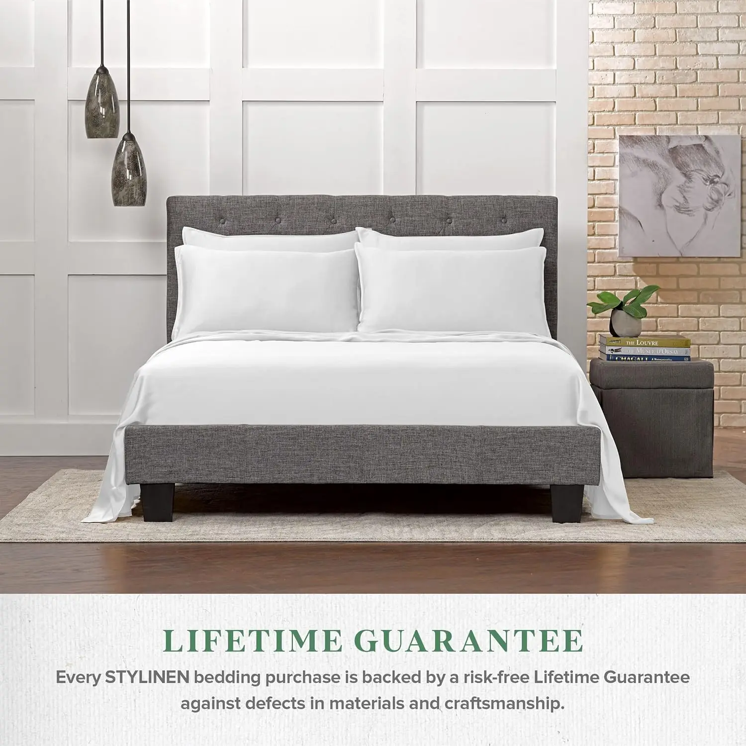 White Quilted Bedcover Tencel Bedsheet Bedding Set Luxury 400 Tread Count Tc Tencell 100S Duvet Cover