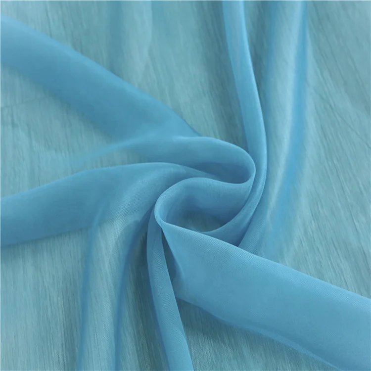 Hot sale composite 100% polyester dobby georgette plain dyed fabric making garment