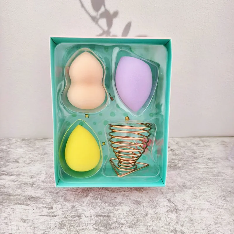 Super soft beauty egg set Do not eat powder powder puff stand gourd splash student water drop oblique cut beauty tool