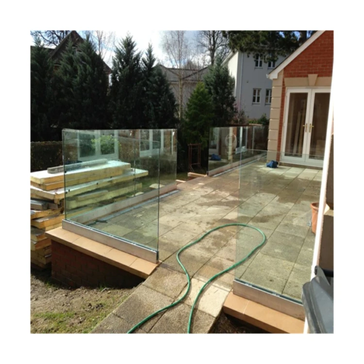 ACE Low Price Balcony Top Mounted Aluminum U Channel Tempered Glass Frameless Railing