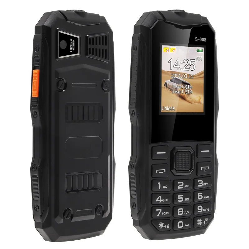 GSM Dual SIM card OEM cellphones Rugged style wholesale feature phone S008 Button Top 10 best mobile phones in china
