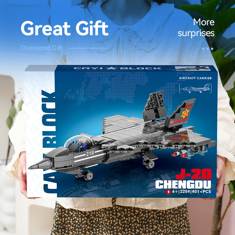 CAYI China Military Series J-20 Stealth Fighter Building Blocks Toys Set