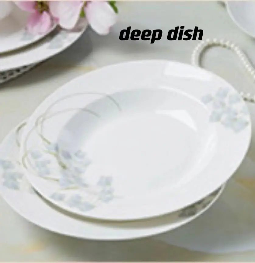 Jingdezhen Bone Porcelain 56Pcs Gray Overglaze Custom Logo Bowl Plate Ceramic Porcelain dinner Tableware Set