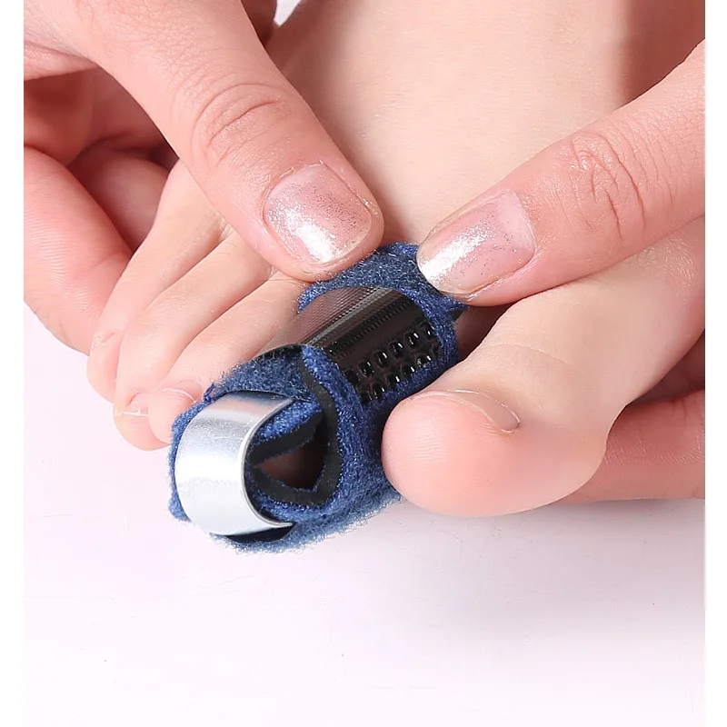 Wholesale Crooked hammer toe relieve pain adjustable straps fabric aluminum plate toe straighteners shields splint