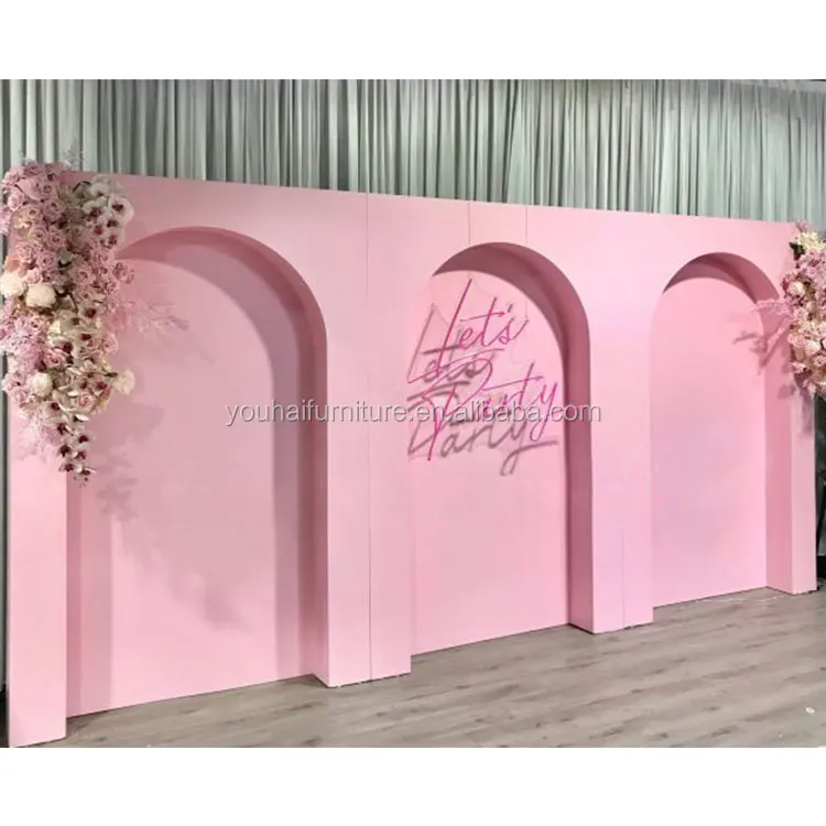 
Wedding Backdrop Decoration Acrylic Pink Arch Backdrop 