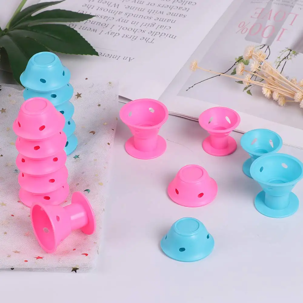 Promotional Wholesale No Clip Easy Flexible Profesional Mushroom shape Silicone Rollers Hair Curlers