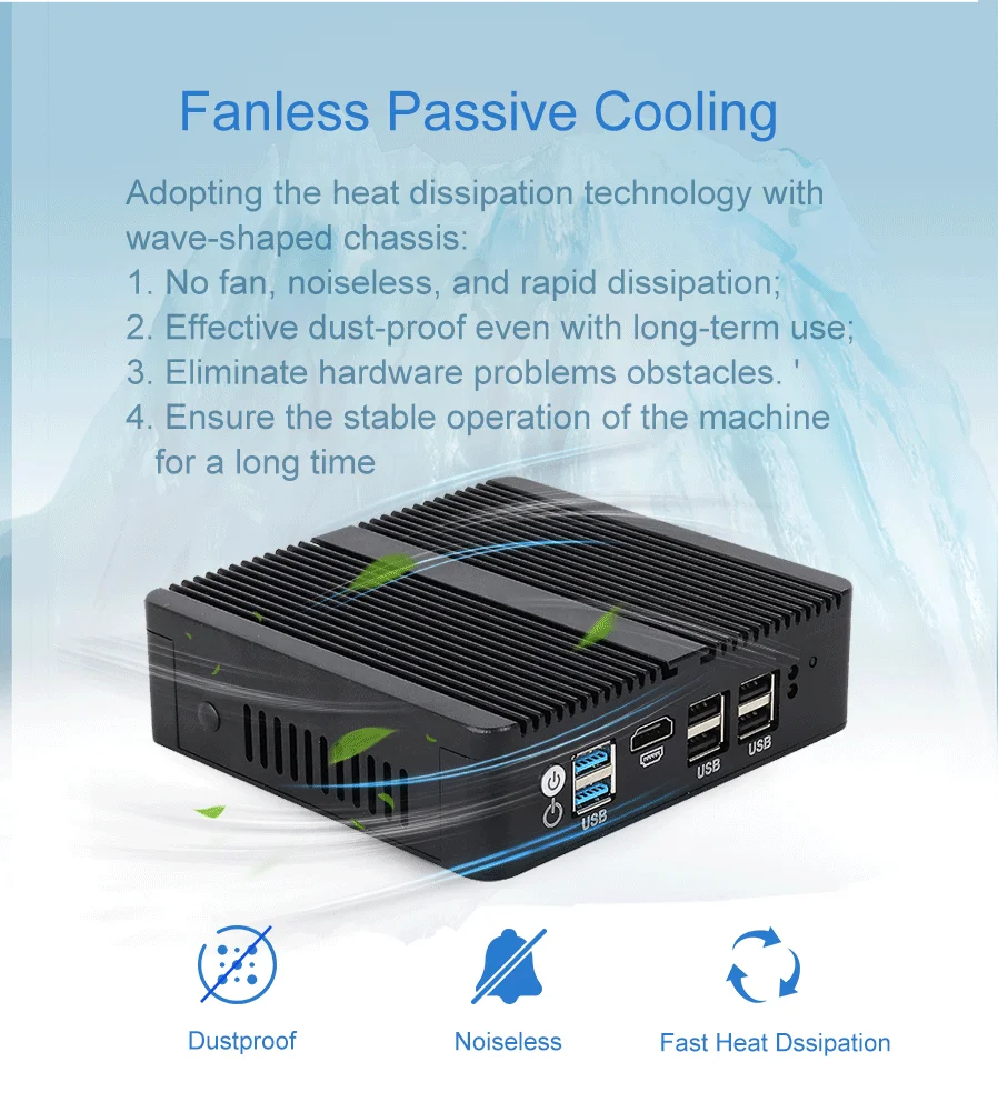 Четырехъядерный процессор SOHO для домашнего офиса J4125 4LAN 2,5G Intel I225V NIC Gigabit Ethernet брандмауэр Pfsense шлюз маршрутизатор