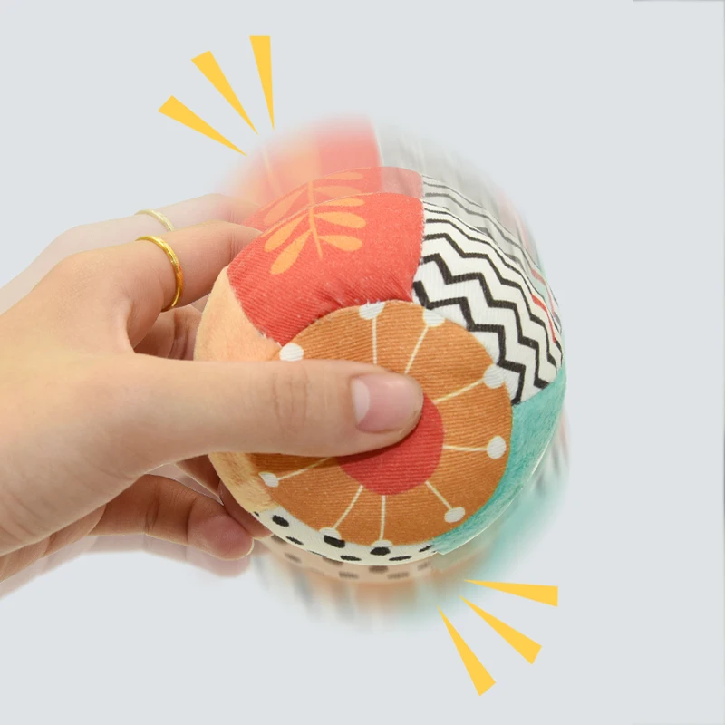 Baby Hand Catching Cloth Ball Toys Infant Interaction Colored Rattle Bell Bed Hanging Rattle Fitness Toys
