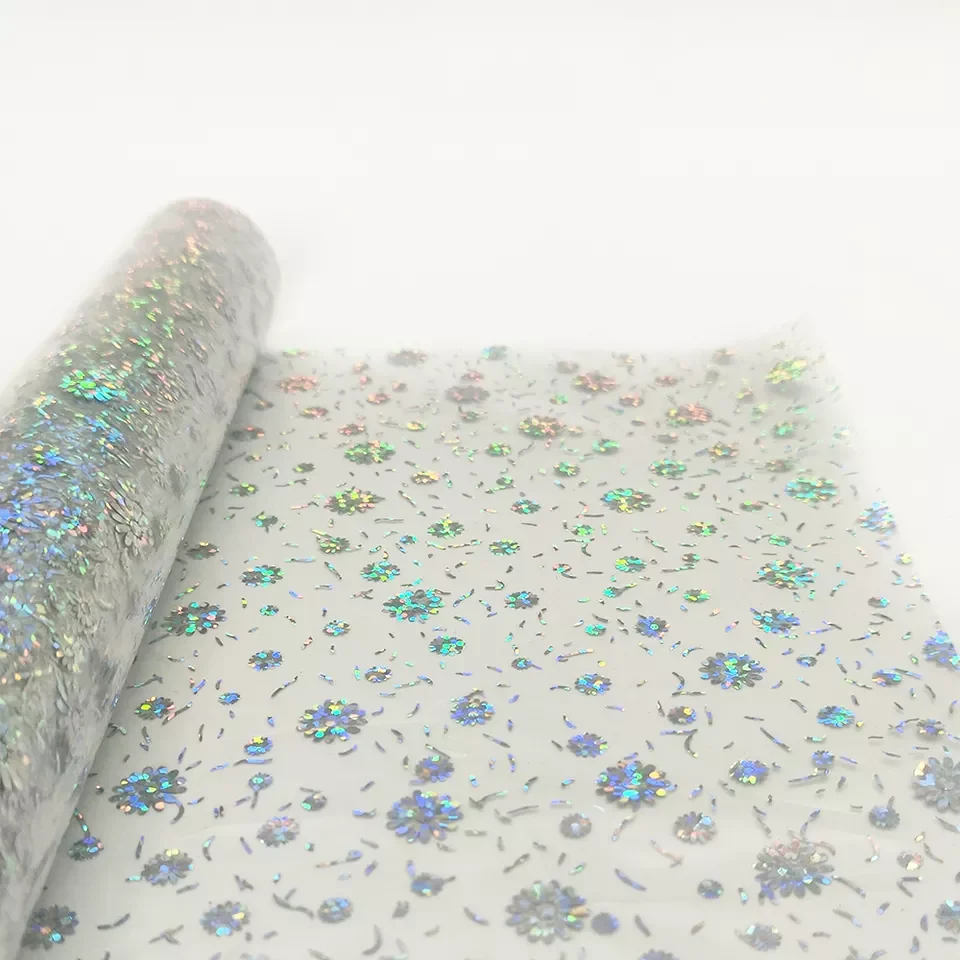 High Quality Small Water drop Pattern Hot stamping foil Hot holographic silver film for leather