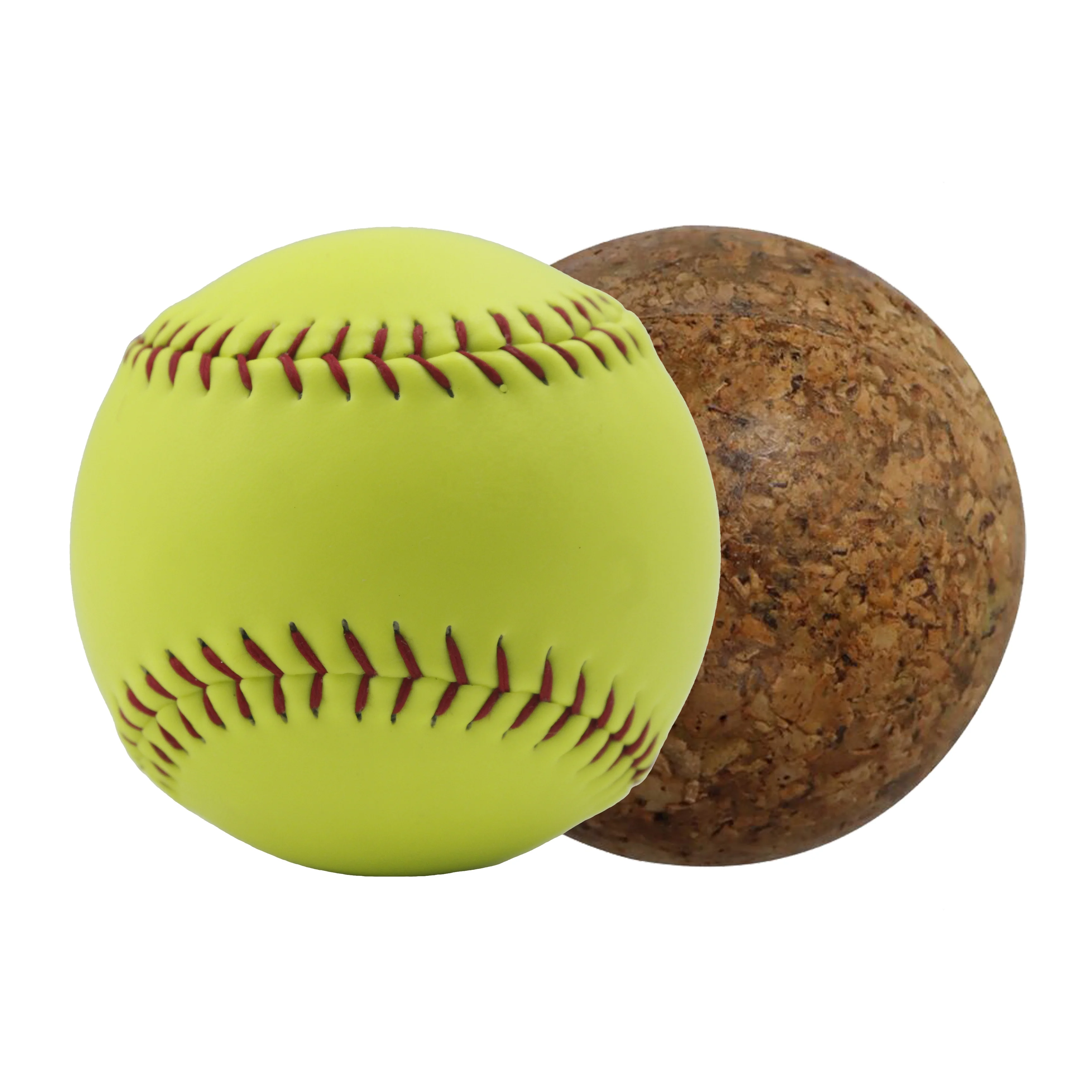 Factory Price High Grade Cork Center Softball Optic Yellow Slow Pitch