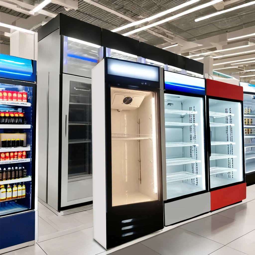 Single Glass Door Pepsi Freezer Beverage Cooler 220V Air Cooling LED Light Double Door Compressor for Restaurant Use
