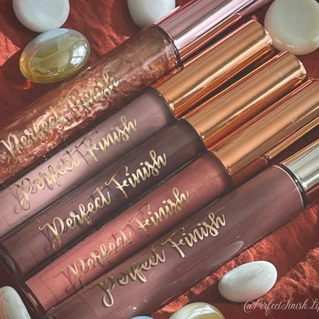 Custom Printing Gold Foil Clear Transparent Logo Private Vinyl Lip Gloss Tube Labels Stickers For Lip Gloss Lip Balm Cosmetics