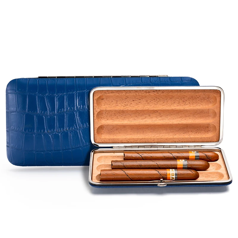 Wholesale High End Cedar Wood Travel Cigar Humidor Case Cigarette Packaging Case Box With Customized Logo