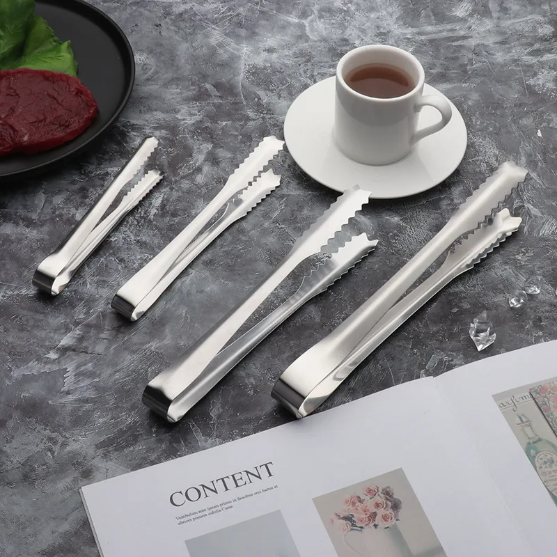 Hot Selling Kitchen Utensils Tongs Golden Stainless Steel Ice Cube Serving Pliers