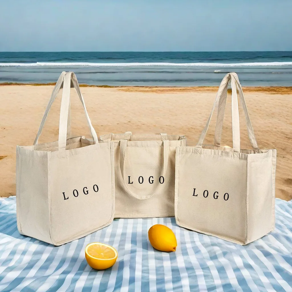 Custom Logo Durable Extra Large Heavy Duty Custom Logo Eco Canvas Tote Bag With Custom Logo Grocery Cotton Tote Bag