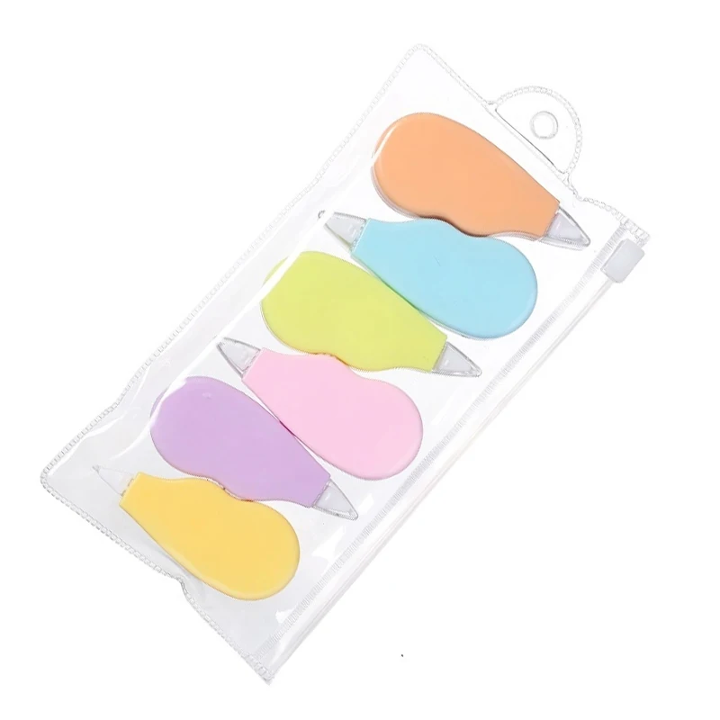 OEM 6 PCS OPP Package Kawaii Correction Tape Cute Colorful Cute Correction Tape Set