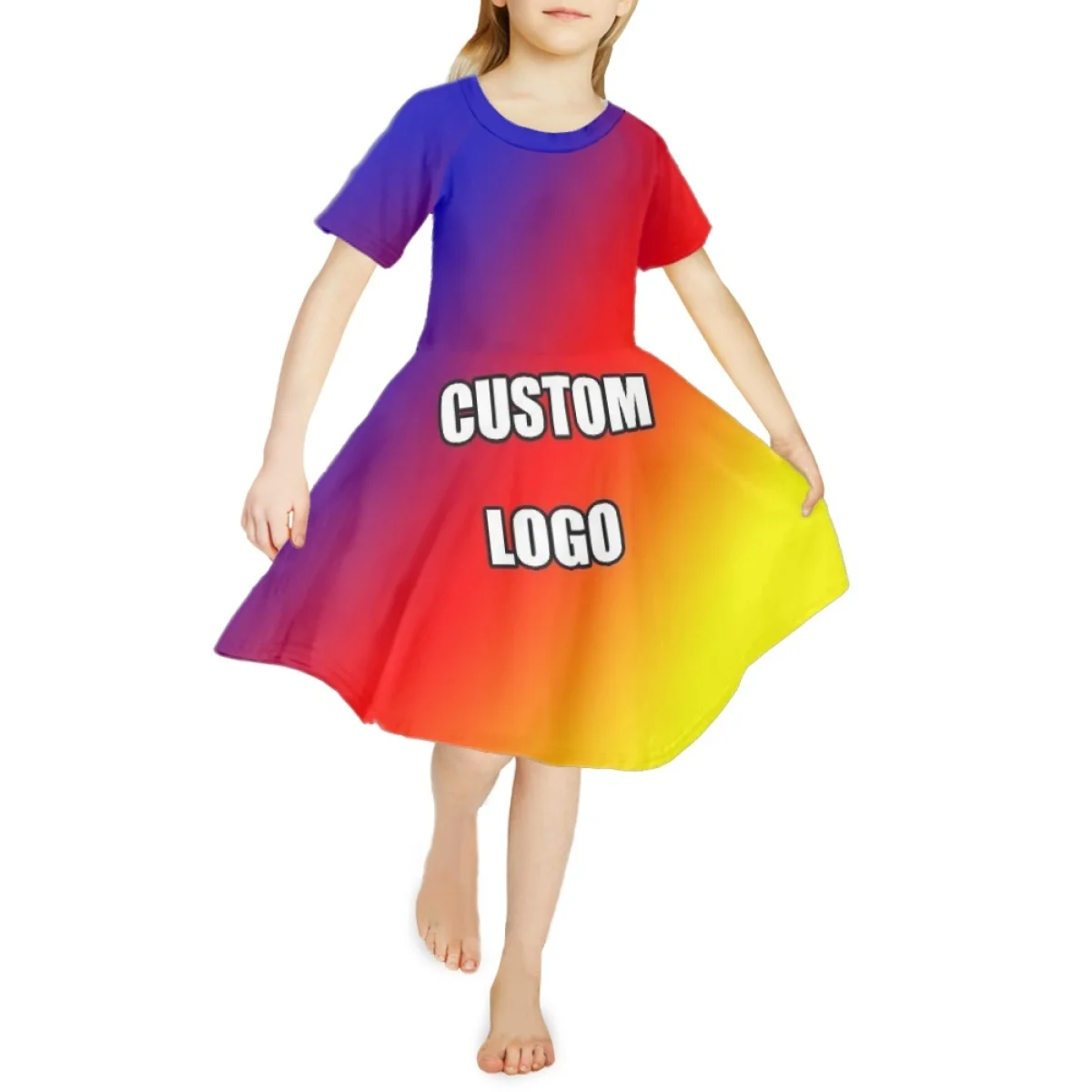 Cook Islands Tribal Short Sleeves Dress High Quality Girls Children Holiday Dress Fashion Casual Teen Slim Oversized Skirt Hot