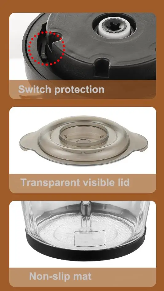 2022 new custom household mixer stainless steel kitchen food processor 2L meat grinder