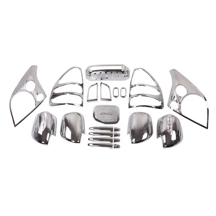 WZXDAUTO Chrome ABS Plastic Accessories Trim Full Kit Decor Car Styling Used Cars For Land Cruiser Prado FJ120 2003-2009