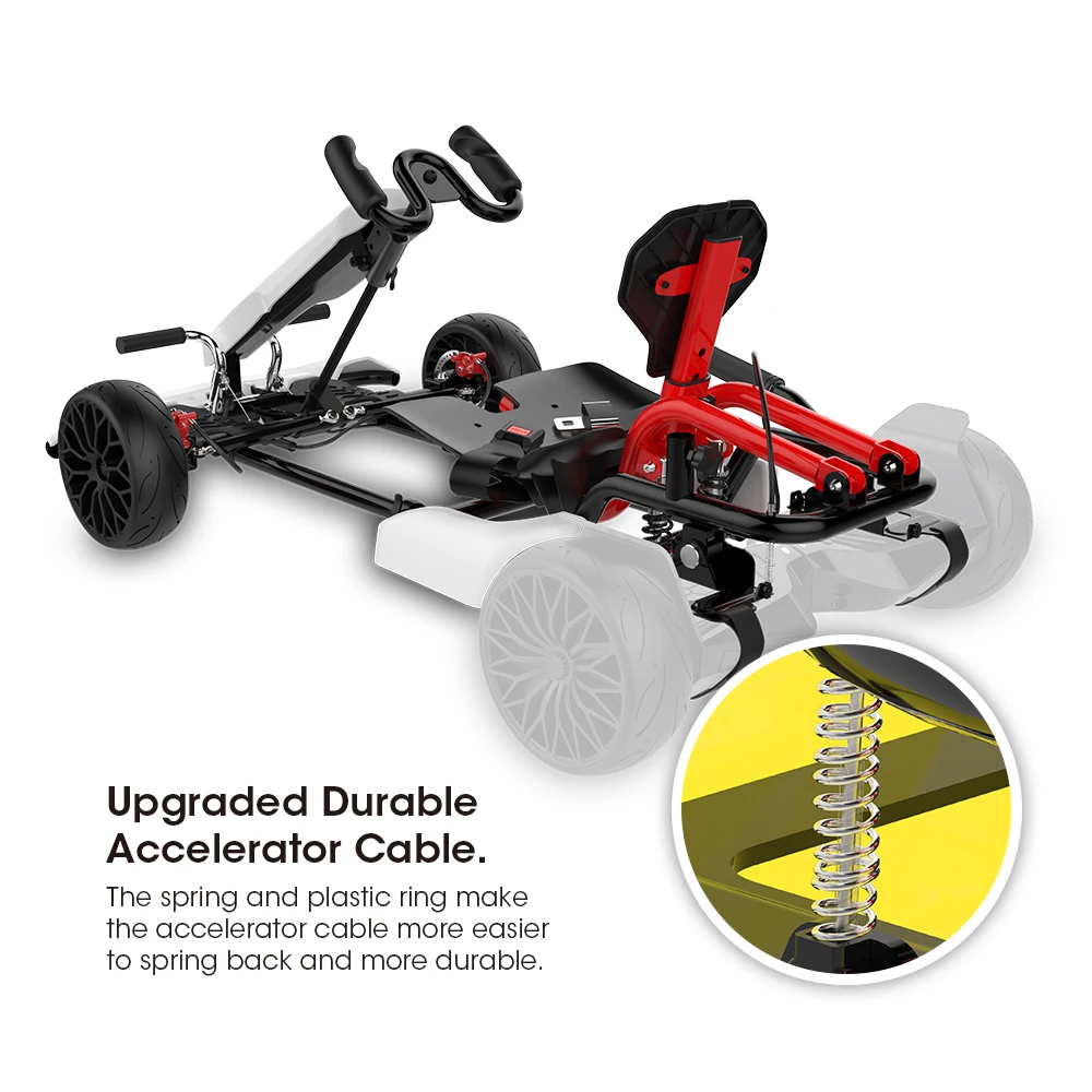 Hover board Pedal Go Kart Kit For Adults And Kids - Convert Hover board To Gokart - White - Ride on Car Toy - Europe Warehouse