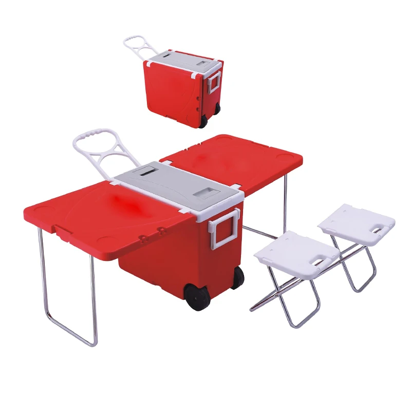 28-литровый Многофункциональный Холодильник с изоляцией льда ручкой колесами столом и стульями