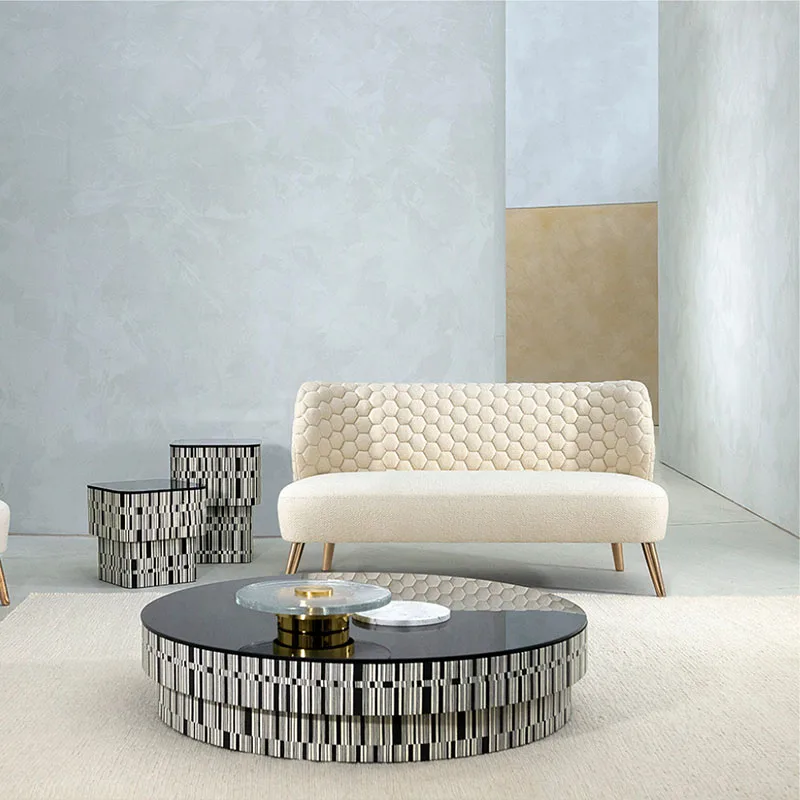 Modern Luxury Cream Fabric Sofa Set Single Double Three-Seater Simple Backrest Ottoman Home Hotel Living Room Designed Hall Use