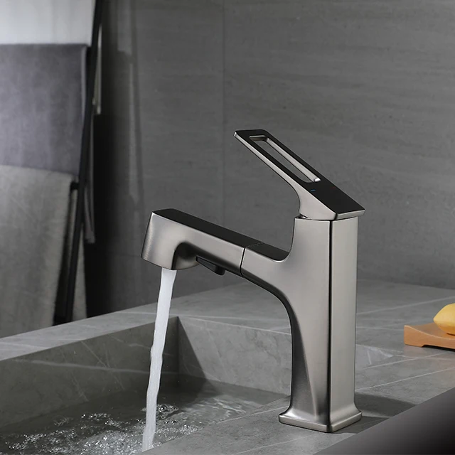 Grey Basin Faucets Bathroom Basin Water Wash Basin Zinc clad copper Faucet Water Tap