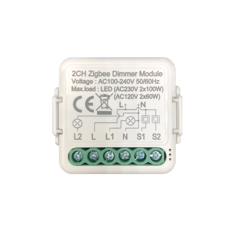 Zigbee smart tuya 1CH 2CH dimmer dimmable light module 240v work with amazon alexa and google home