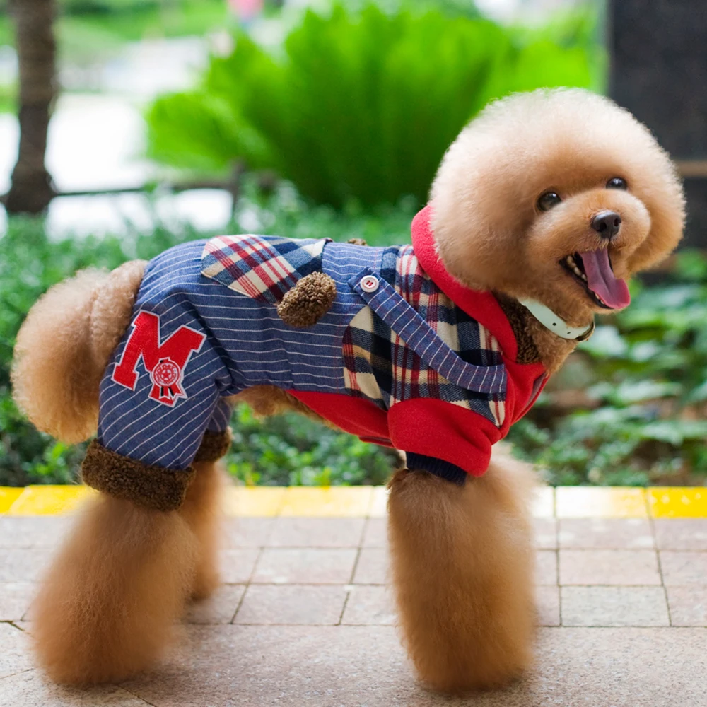 Superpets wholesale pet clothes warm soft grid pattern pet dog hoodies jacket winter cloth