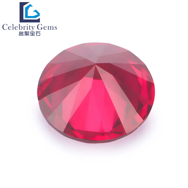 Celebrity gems Factory Wholesale 5# Ruby Lab Gemstone Round Shape  Loose Stone Synthetic corundum