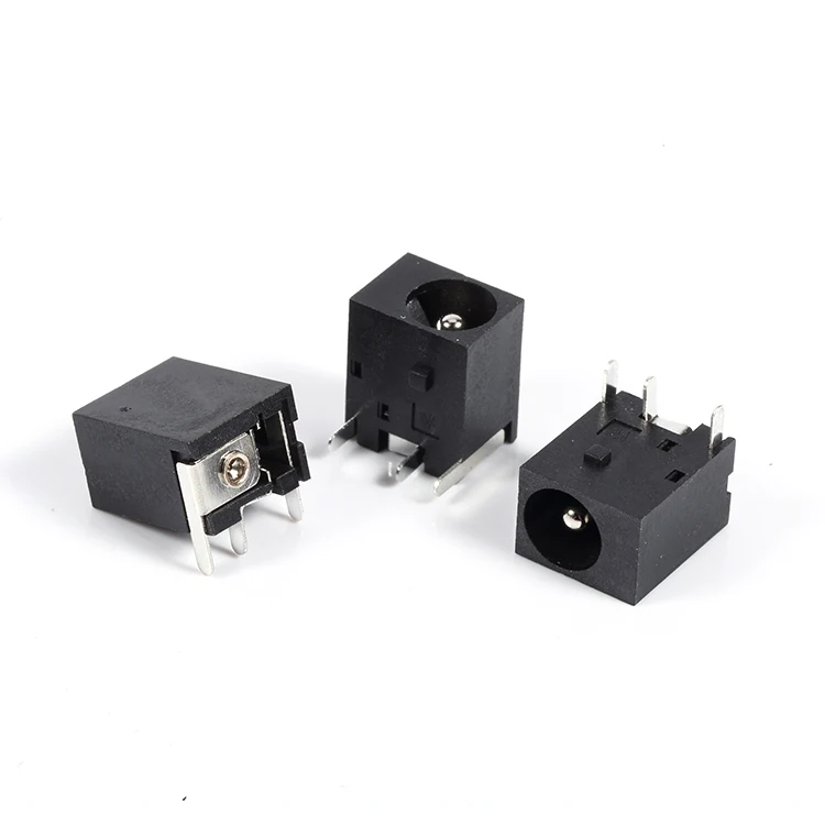 Горячая продажа 3 Pin PCB Крепление ствола Тип DC-044 черный пластик DC разъем питания разъем