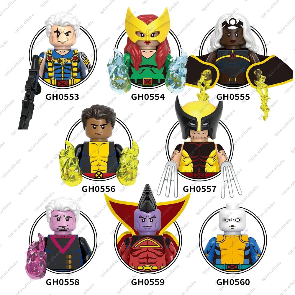 Супер герой juguetesst Wolve кабель Джан Grey Storm Sunspot Гладиатор мини-игрушки персонаж конструктор детские игрушки 2024 G0170