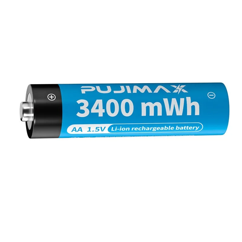 PUJIMAX Durable li-ion battery cell 1.5v rechargeable lithium ion batteries 3400mwh aa li ion battery for microphone flashlight