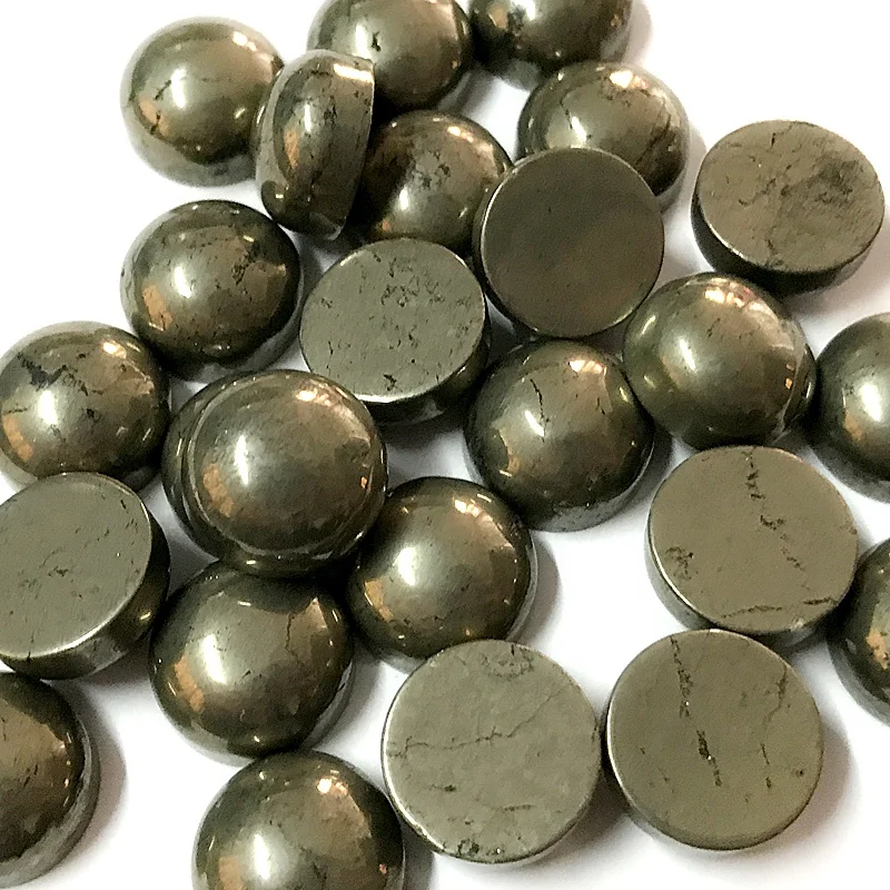 Natural Pyrite Cabochons Gold Color Stone Loose Beads