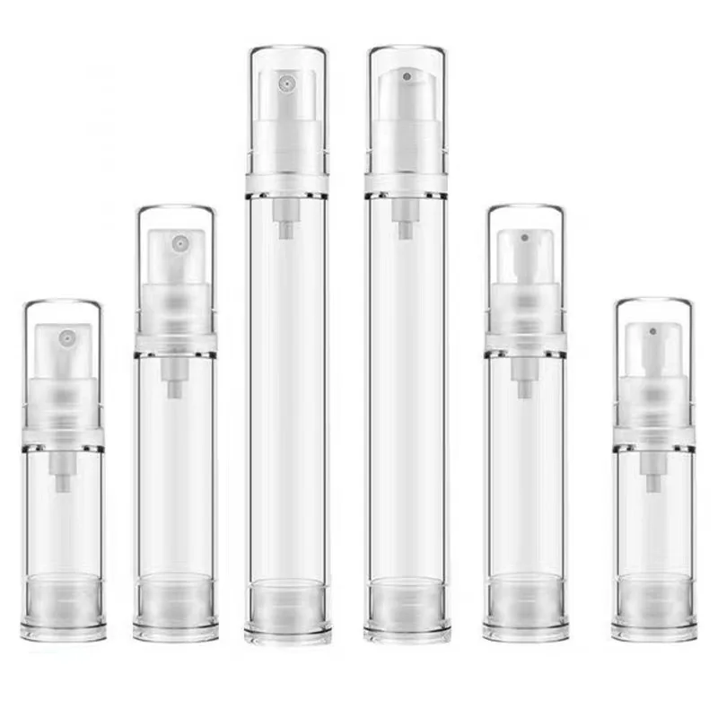 PET Mini Airless Punp Bottle 5ml 10ml 15ml Lotion Pump and Spray Pump Available To Match For Cream Perfume Plastic Packaging