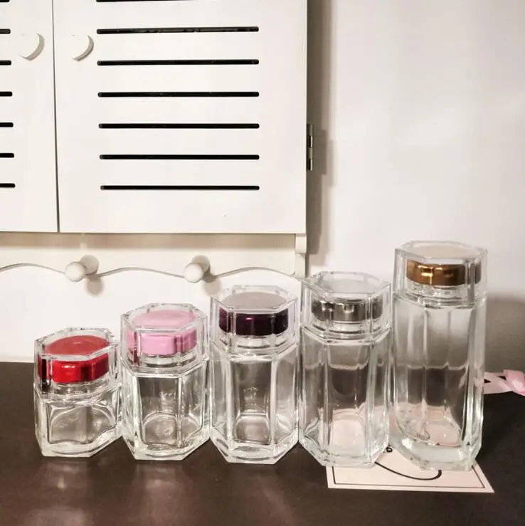 Hexagonl Transparent House Storage Empty Nut Suger Canned Glass Jam jar Honey Jar