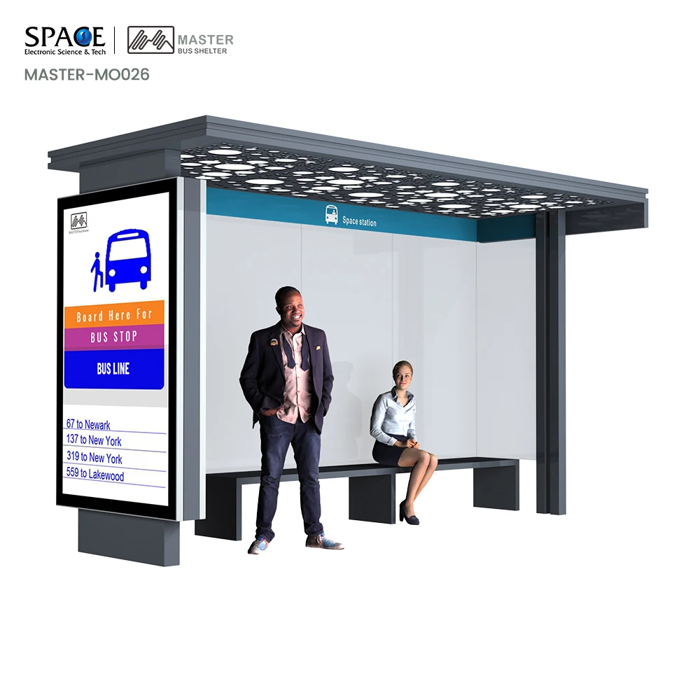 Bus Kiosk Information Sign and Rest Shelter Bus Shelter