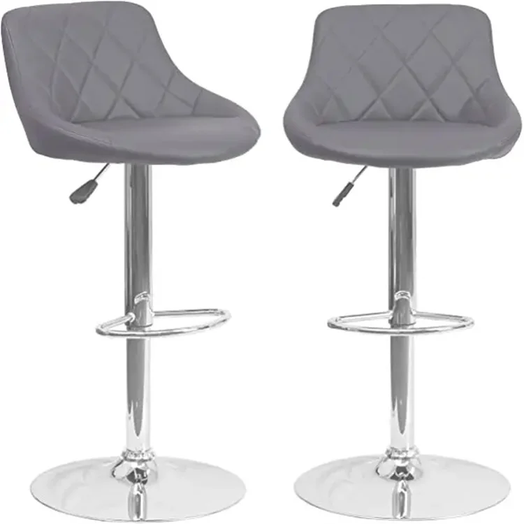 Modern Elegant Lifestyle Red Adjustable Swivel Chair Bar Stool with ABS Plastic Seat