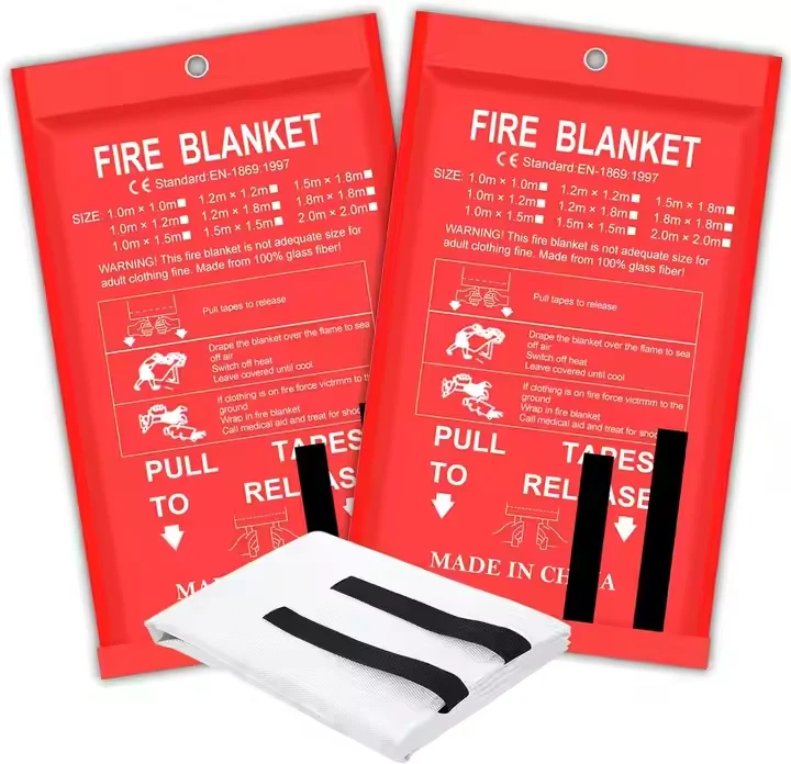 Reusable Fireproof Retardant Fire Blanket Multiple Sizes Fiberglass Cloth Fire Extinguish Blanket Firefighting Equipment