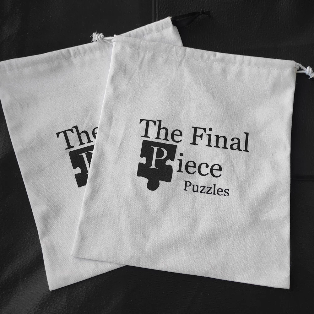 Reusable Eco friendly Custom logo drawstring pouch canvas cotton tote large round dust handbag Bag