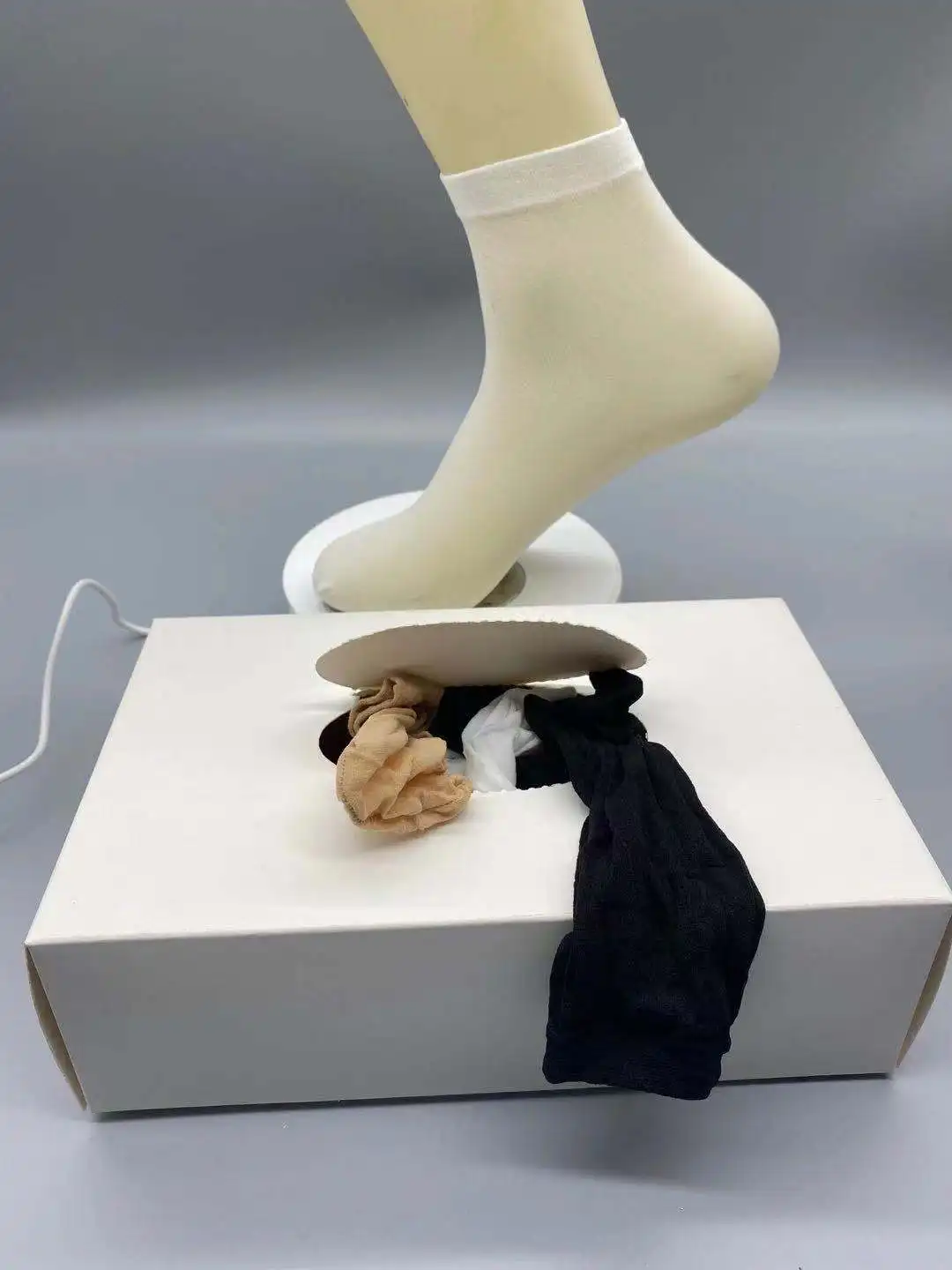 Try On Socks for shoe store Disposable Foot Socks With Box one time socks