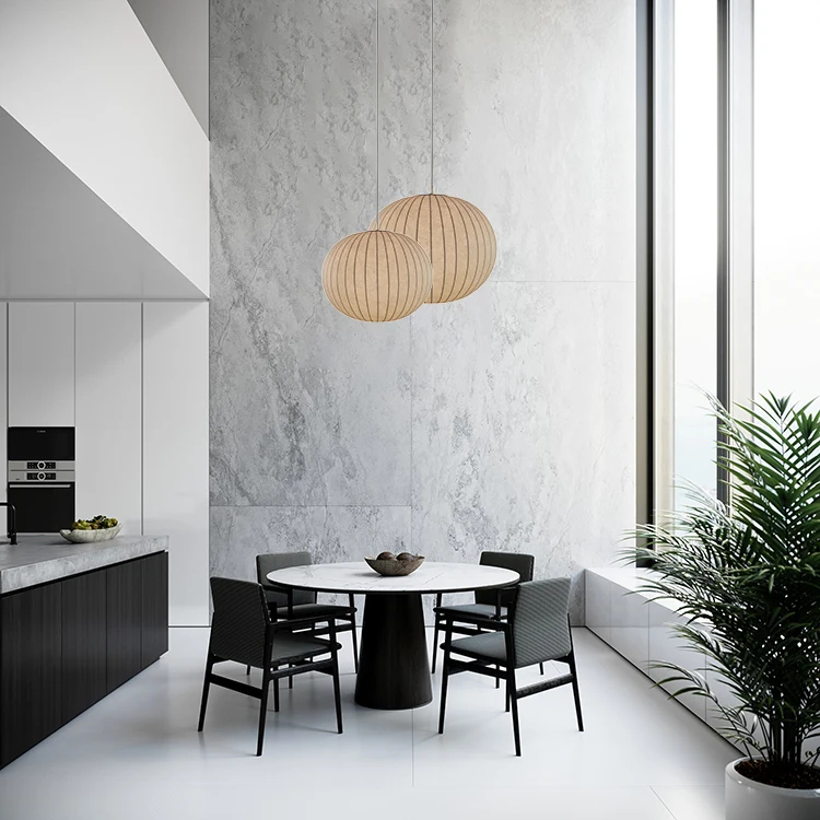 Modern hotel cafe bar cocoon silk chandelier ball chandelier