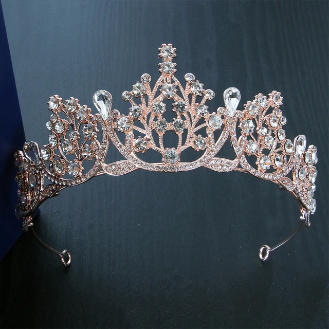 victoria princess gold party holiday supplies crown drill wedding birthday bridal crystals crown hair tiara for queen