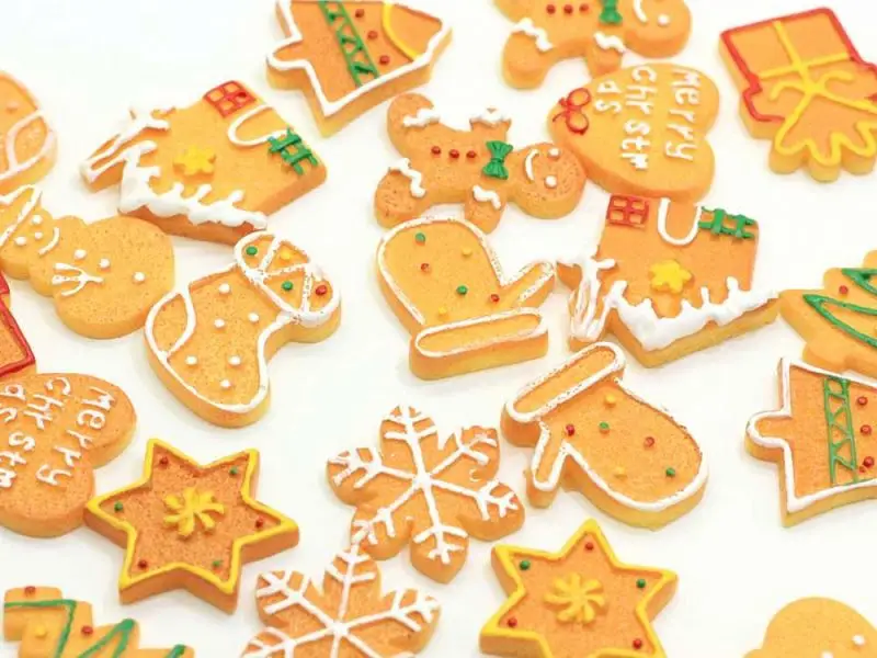 Симпатичные 3D каучуковые печенья Рождественская миниатюрная кухня Искусство с плоской спинкой Подвески Сделай Сам крафтовое украшение