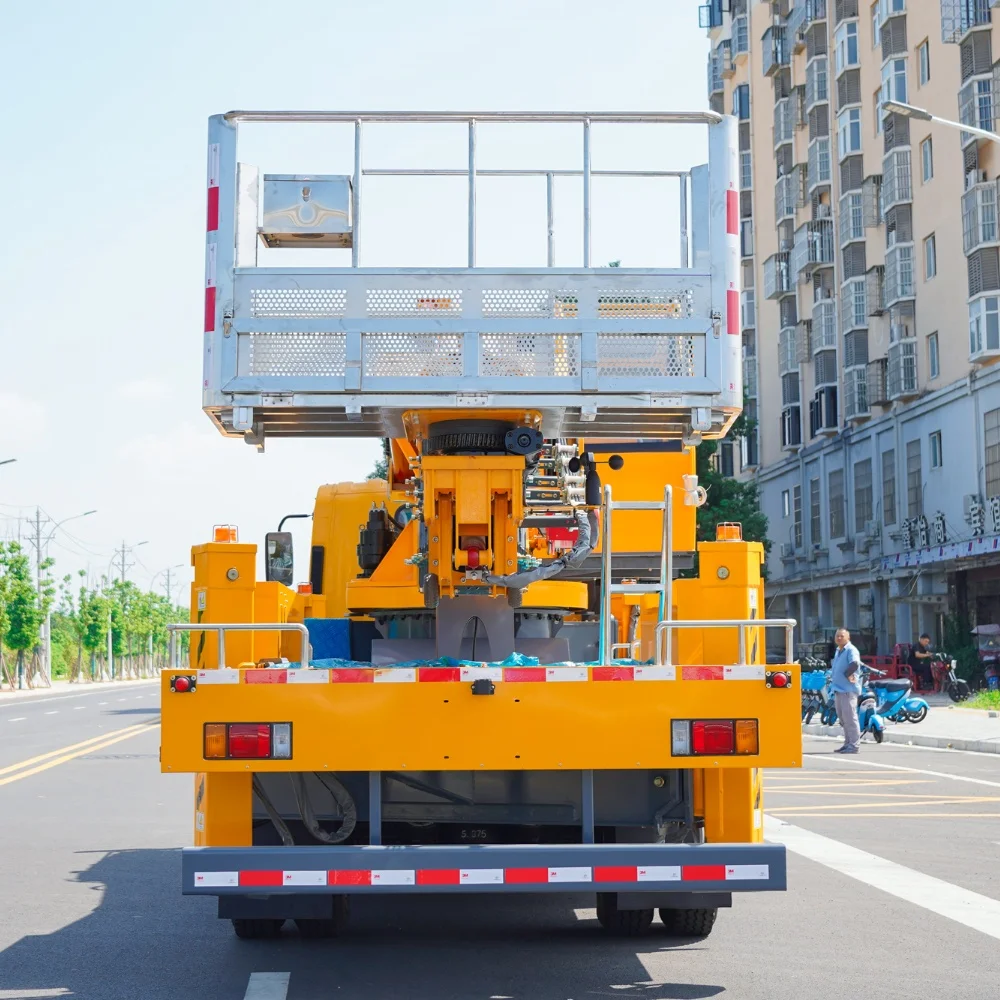 Excellent performance Isuzu 36 Meters telescopic boom bucket lift truck for maintenance and aerial work