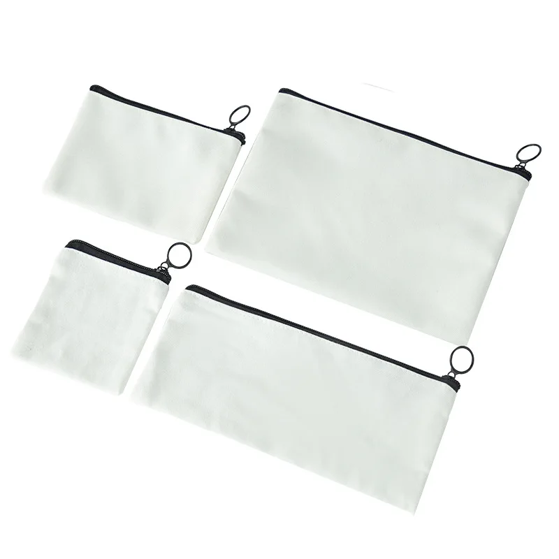 2024 New Blank pencil pouch DIY sublimation Pure white cosmetic bag factory wholesale Canvas Purse