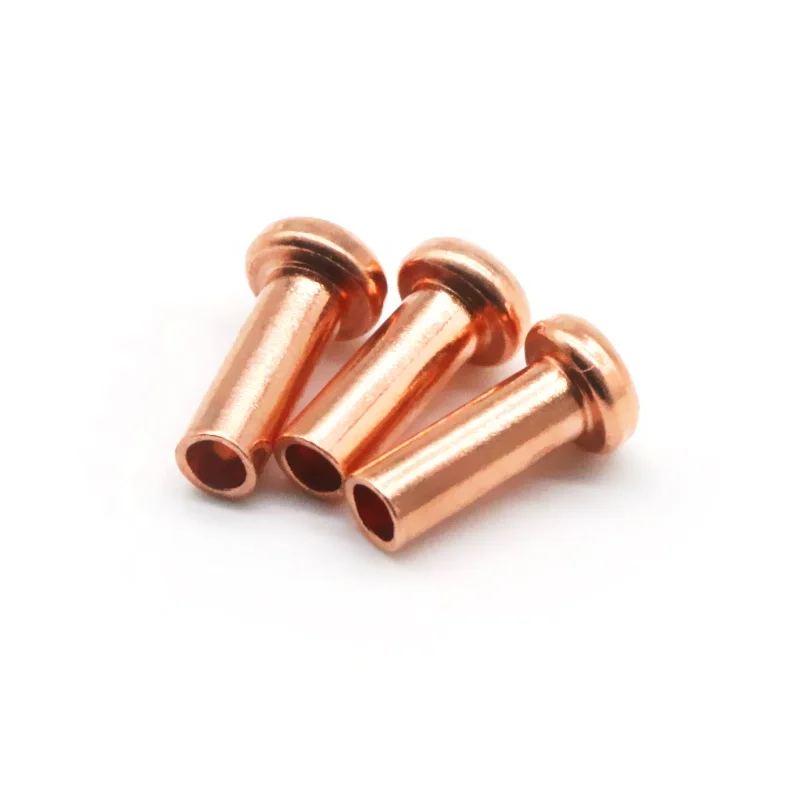 Copper Rivets China Supplier Directly Sale Red Copper Flat Head Semi Tubular Rivets for Belt Fasteners
