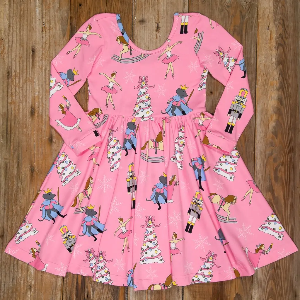 Hot Sale Girl Toddler Christmas Cotton Ruffle Dress